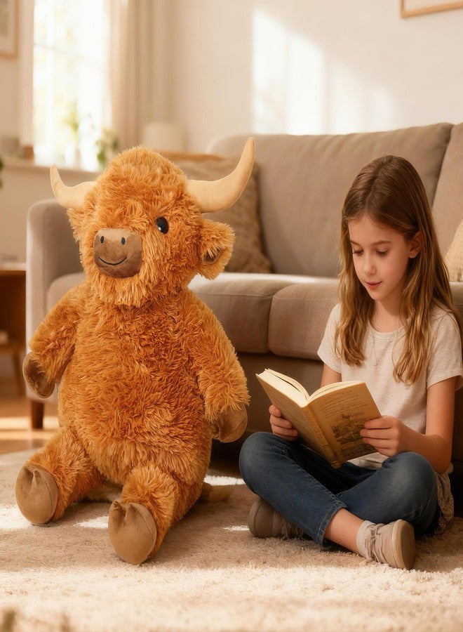 Wepop Giant Highland Cow Stuffed Animal 36in, Adorable and Cuddly Big Highland Cow Plush, Cattle Plushies Gifts Decoration for Christmas, Birthday, Valentines, Baby Shower, Party - Image 3